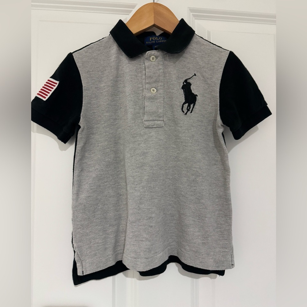 Polo by Ralph Lauren Kids Polo Shirt in Gray and Black
